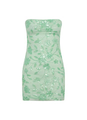 Moorey Beaded Mini Dress - Sage