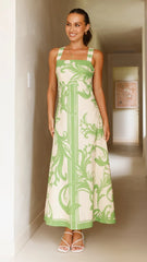 Mandy Maxi Dress - Sage / Cream