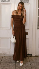Manalla Maxi Dress - Brown