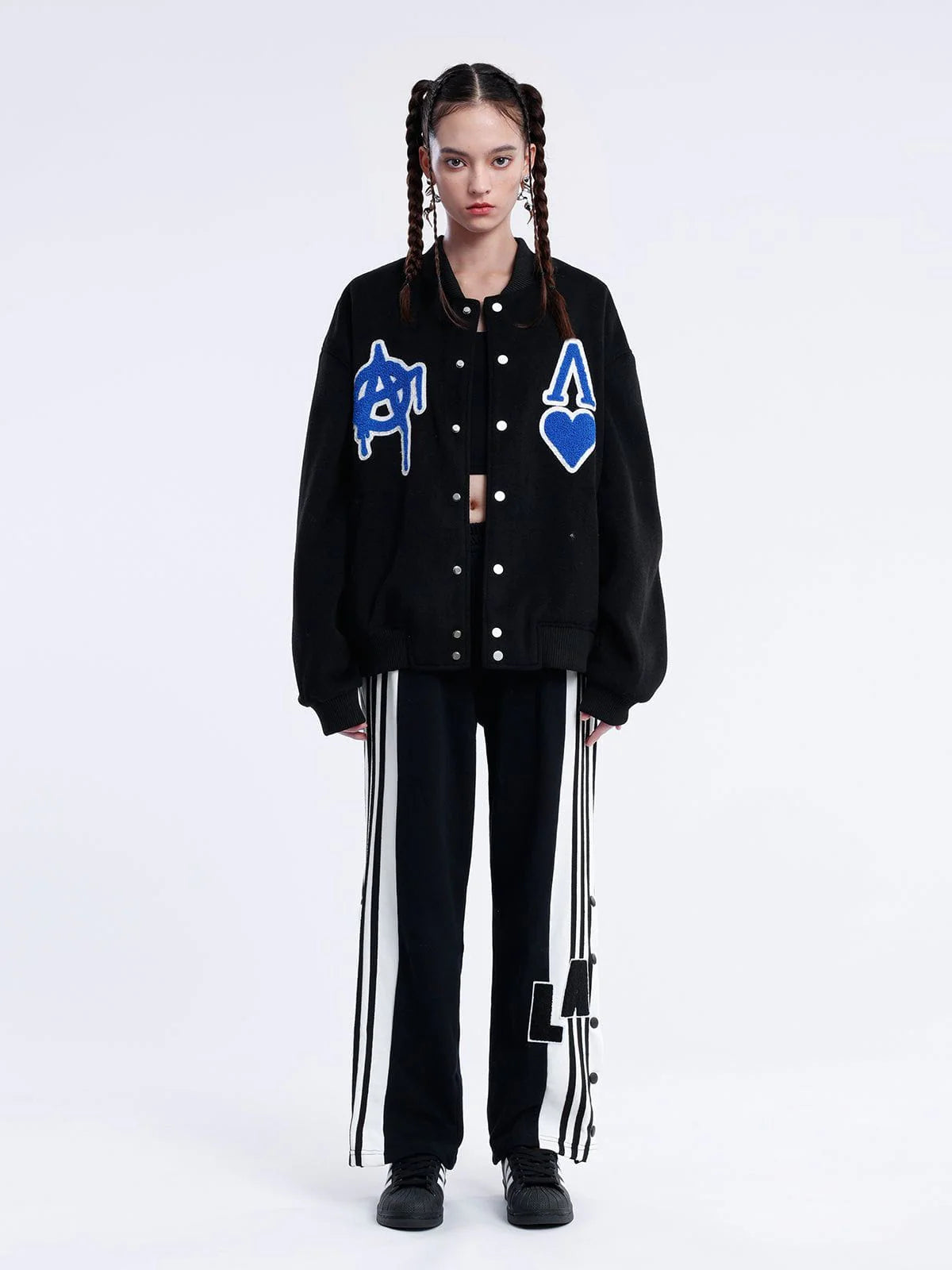 Aelfric Eden Patchwork Embroidery Varsity Jacket