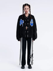 Aelfric Eden Patchwork Embroidery Varsity Jacket