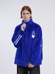 City Of Love Skull Pattern Fleece Coat