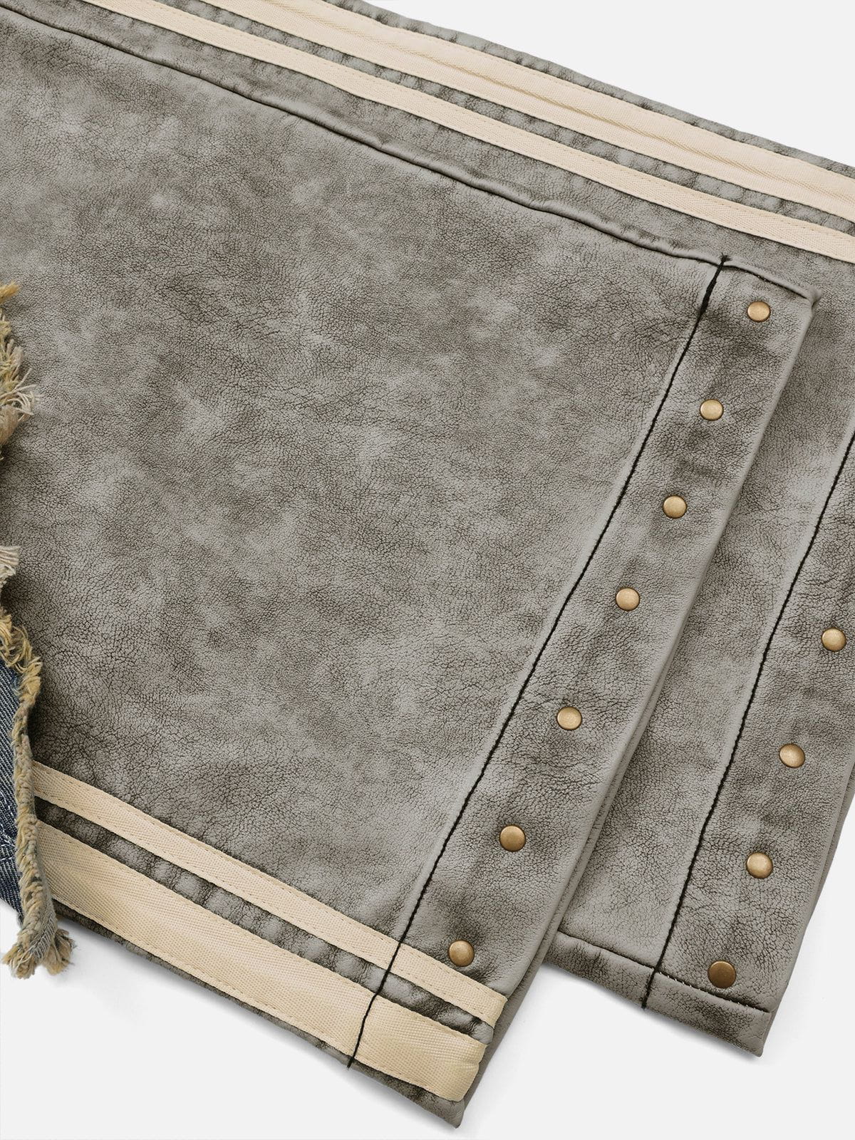 Aelfric Eden Vintage Distressed Leather Patchwork Jeans