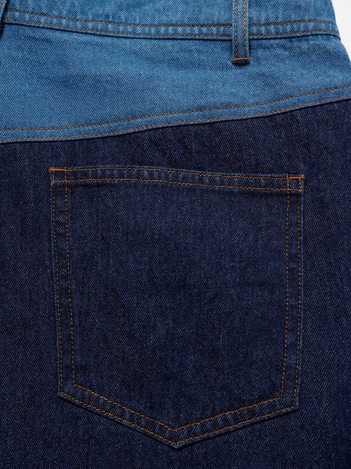 Aelfric Eden Color Blocking Patchwork Loose Jeans