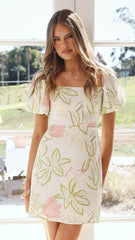 Anita Mini Dress - Primavera Print