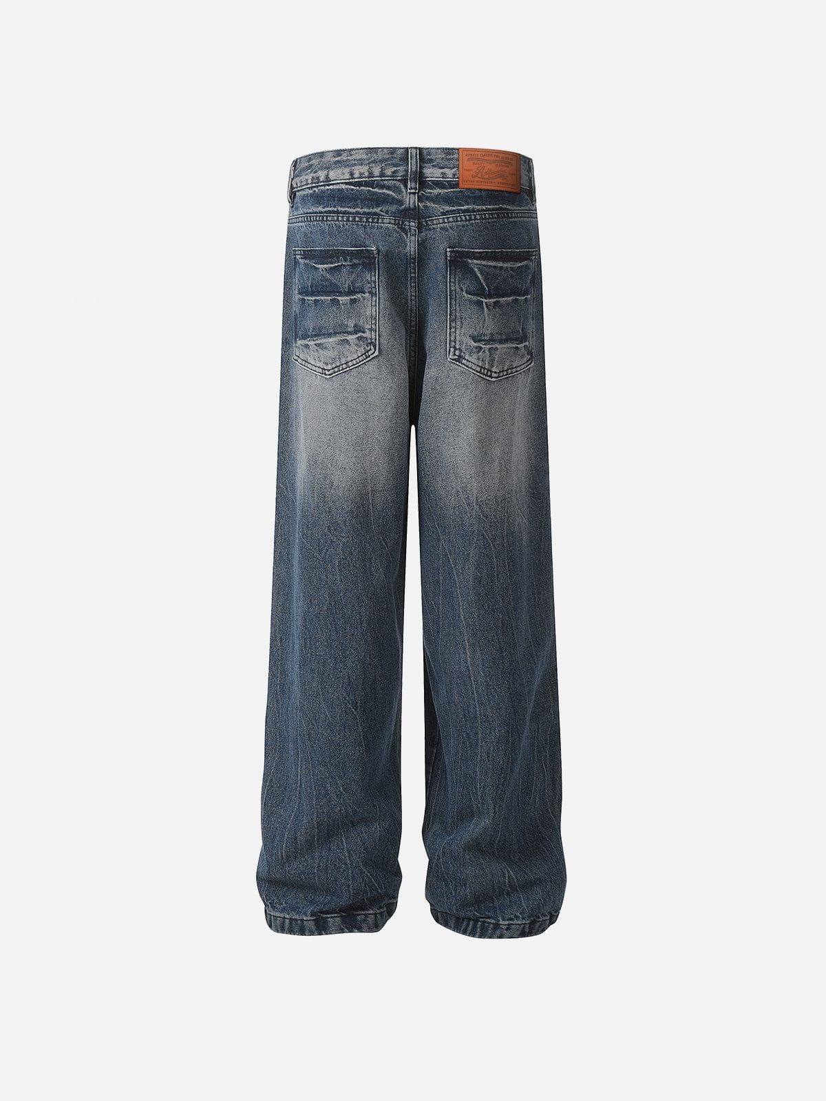 Aelfric Eden Washed Lightning Print Loose Jeans