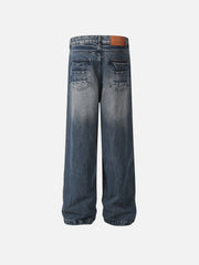 Aelfric Eden Washed Lightning Print Loose Jeans