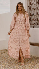 Xander Long Sleeve Maxi Dress - Blush