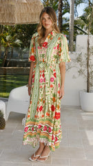 Artia Puff Sleeve Maxi Dress - Sunkissed Print