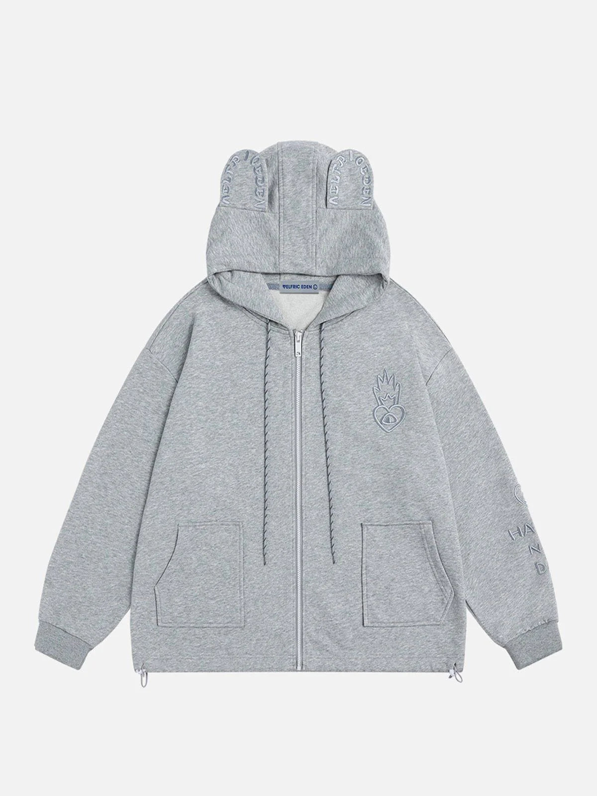 Aelfric Eden Embroidery Rabbit Ears Zip Up Hoodie