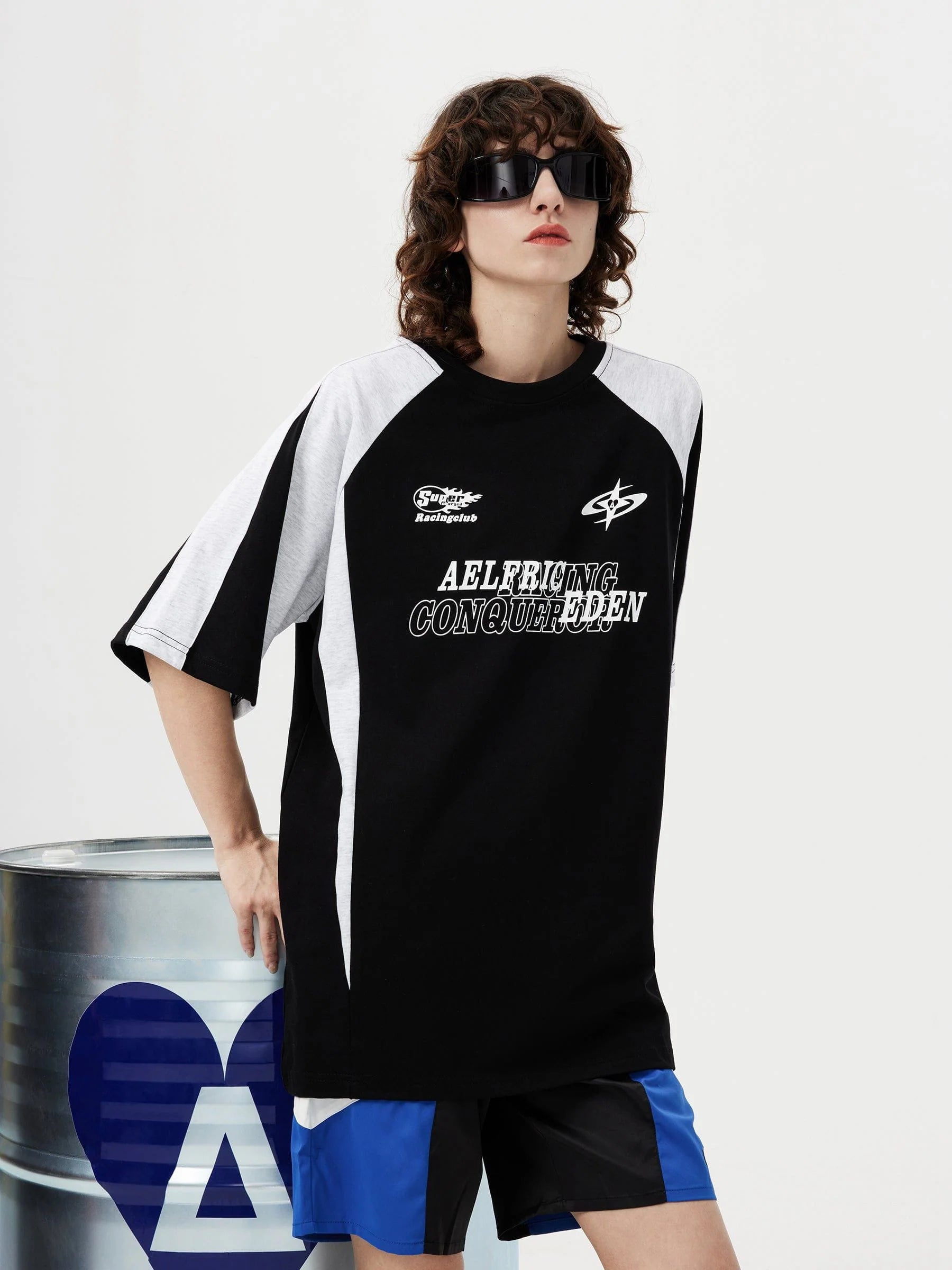 Aelfric Eden Color Blocking Racing Print Tee