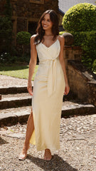 Yasmeen Tie Front Maxi Dress - Yellow