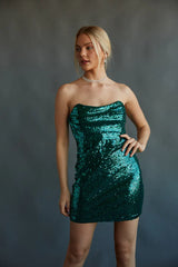 Karina Strapless Sequin Corset Bodycon Mini Dress