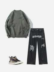Aelfric Eden "Rwoiut" Fringed Design Sweater
