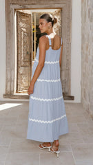 Lavina Maxi Dress - Blue/White