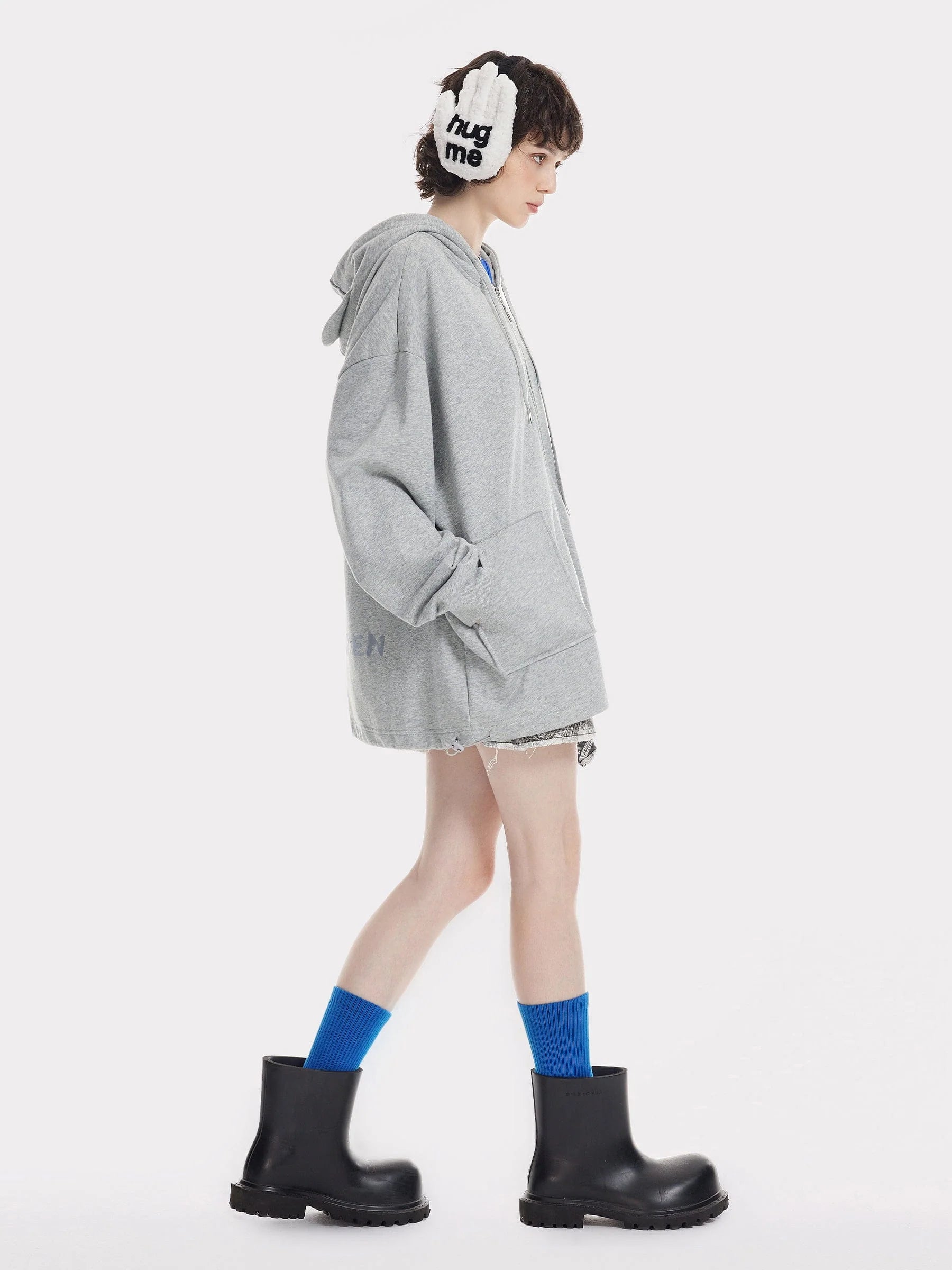 Aelfric Eden Embroidery Rabbit Ears Zip Up Hoodie