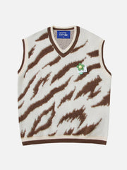 Aelfric Eden Flocking Zebra Pattern Sweater Vest