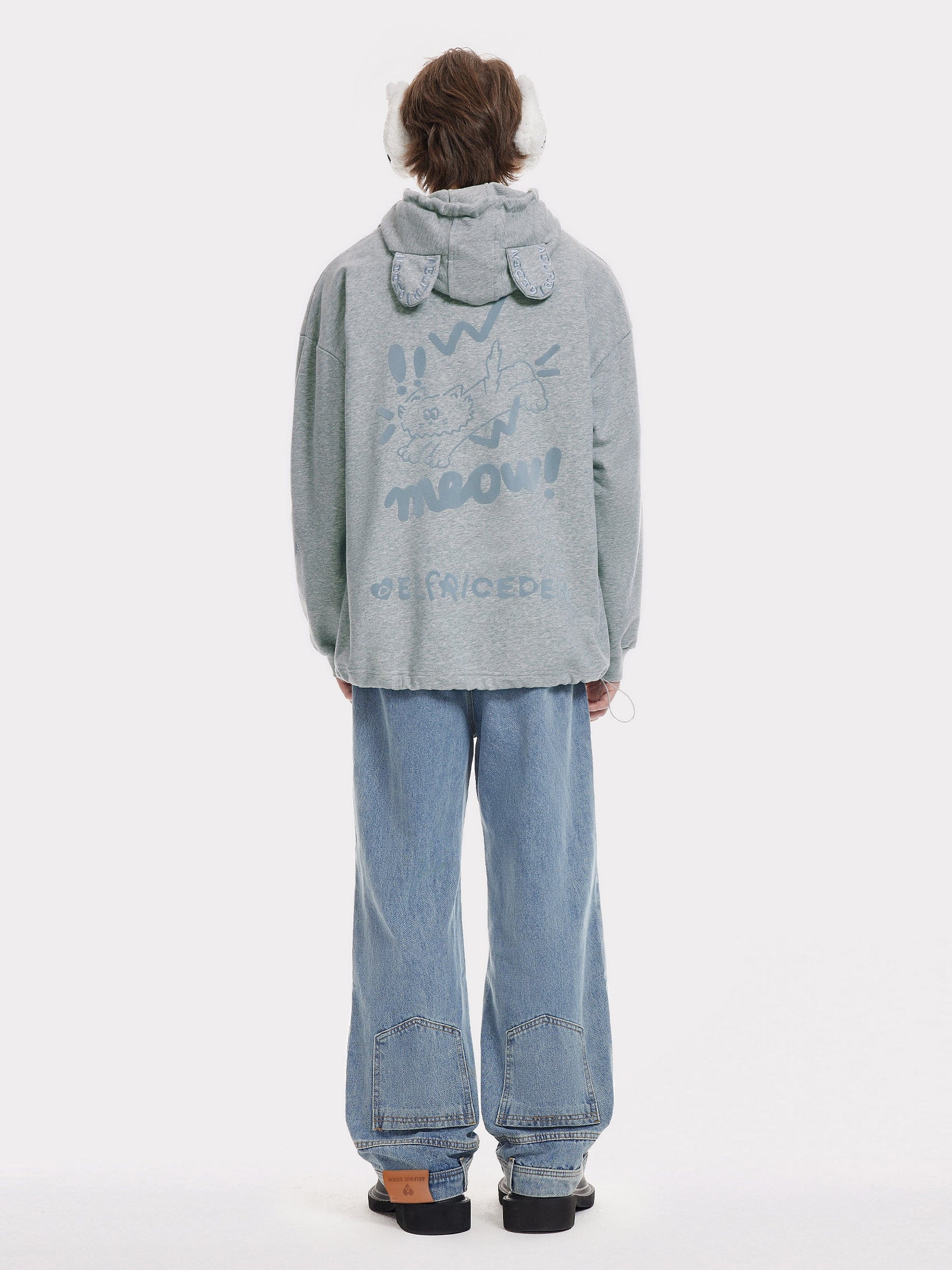 Aelfric Eden Embroidery Rabbit Ears Zip Up Hoodie