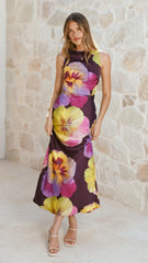 Helenie Maxi Dress - Purple/Yellow Floral