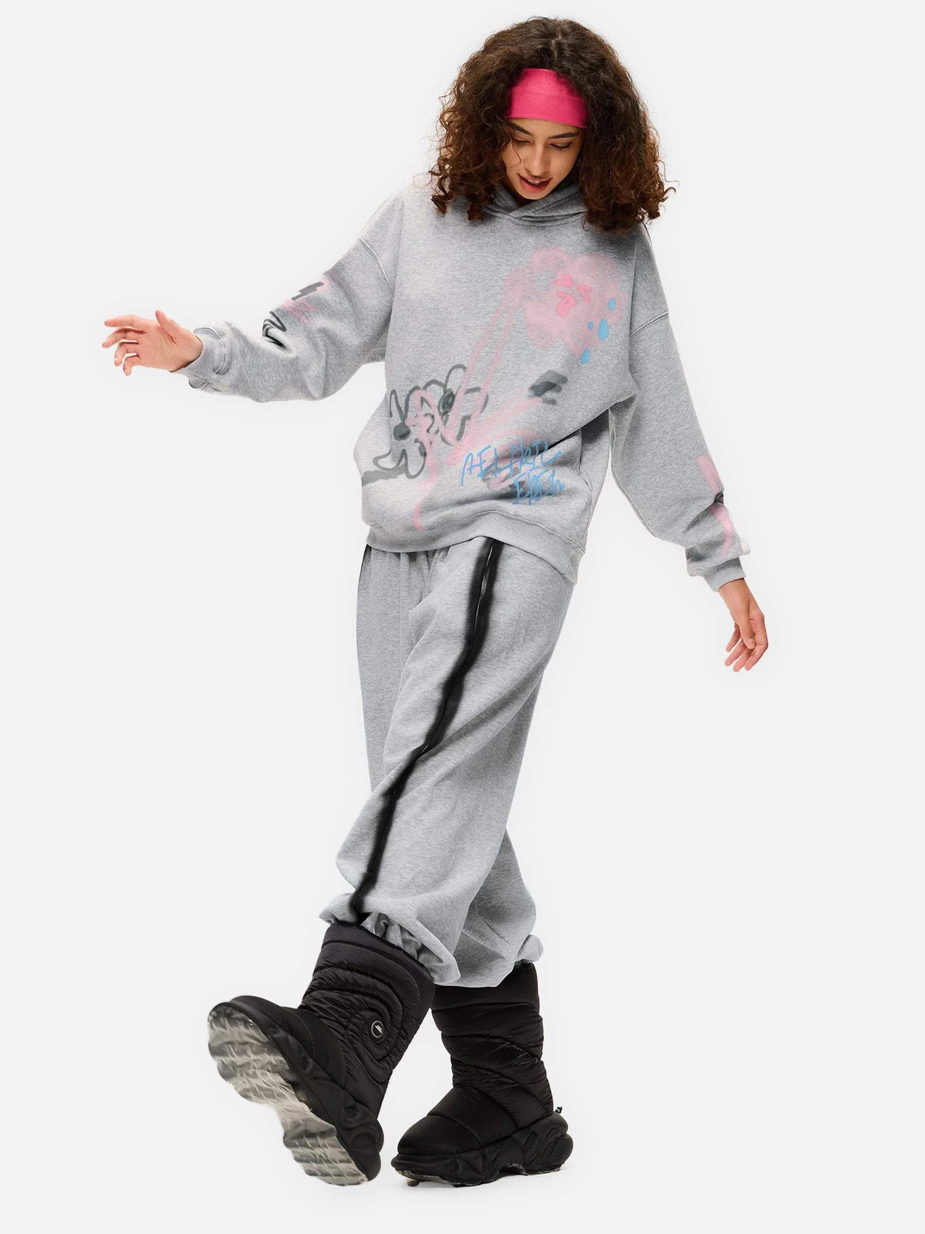 Aelfric Eden Cartoon Graffiti Print Hoodie