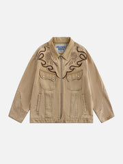 Aelfric Eden Embroidery Washed Denim Jacket