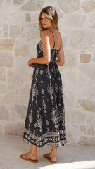 Samara Maxi Dress - Black/Cream