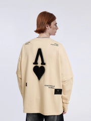 City of Love Button Detachable Sleeve Sweatshirt