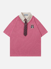 Aelfric Eden College Stripe Tie Polo Tee