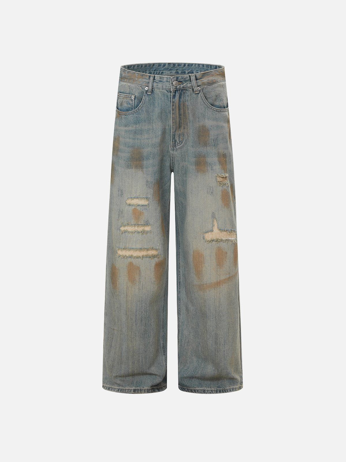 Aelfric Eden Mud Dyeing Distressed Jeans