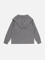 Aelfric Eden Stripe Patchwork Hooded Long Sleeve Tee