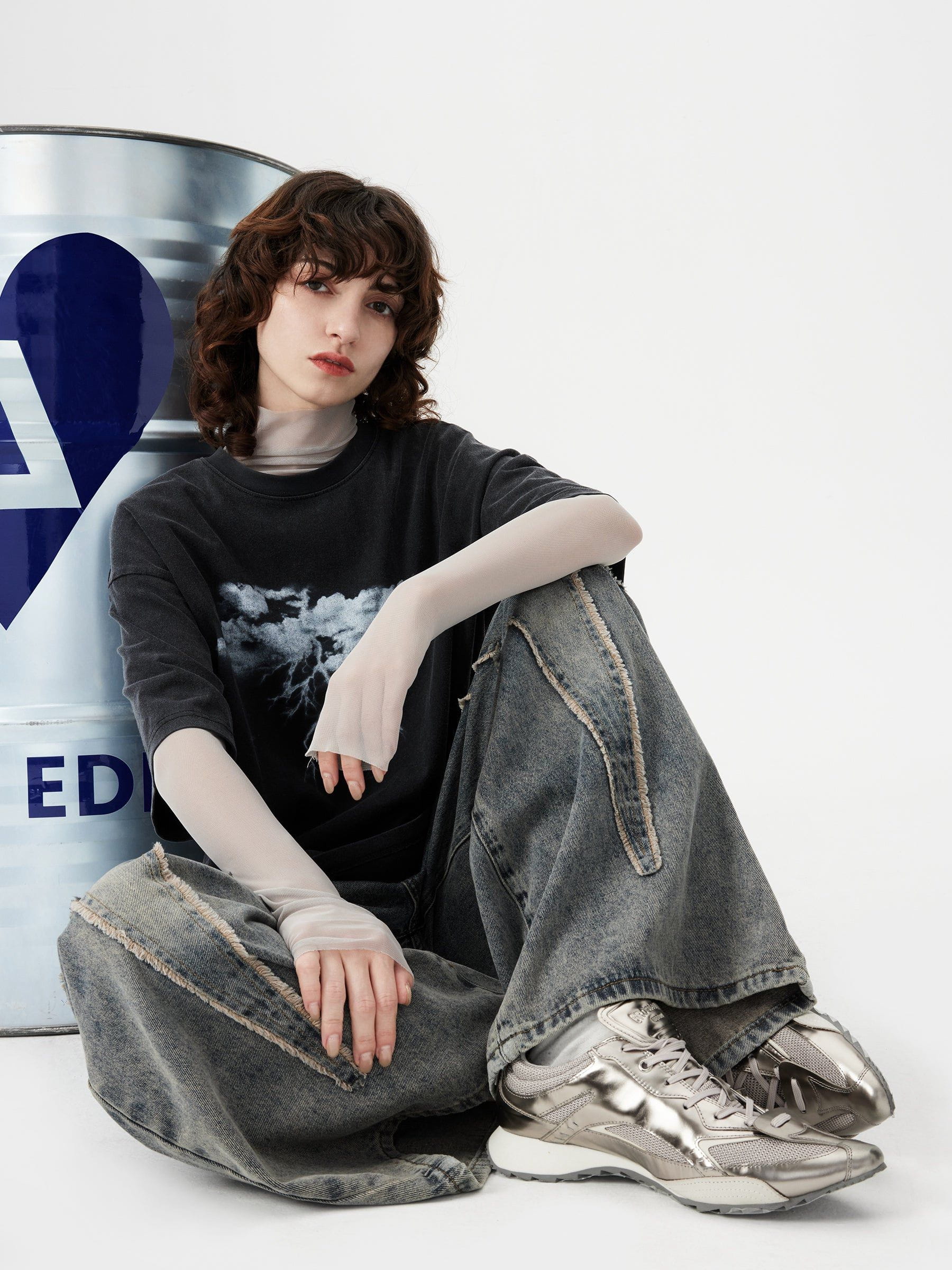 Aelfric Eden Lightning Print Washed Tee
