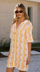 Izzi Knit Mini Dress - Sunset