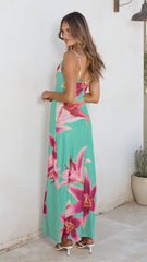 Nina Maxi Dress - Green Paradise