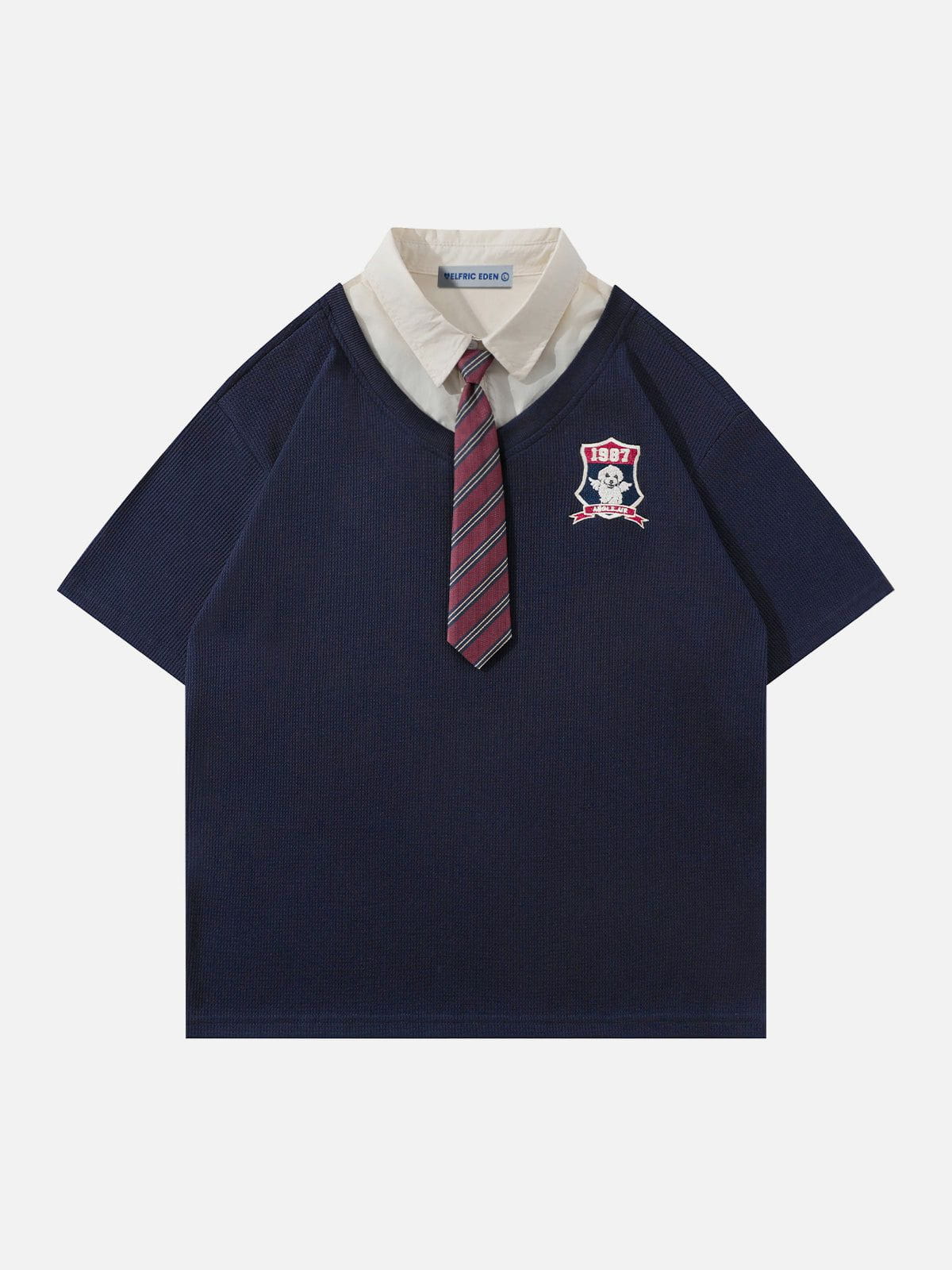 Aelfric Eden College Stripe Tie Polo Tee
