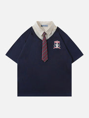 Aelfric Eden College Stripe Tie Polo Tee