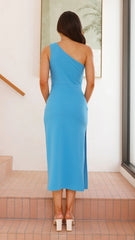 Alaina Midi Dress - Azure Blue