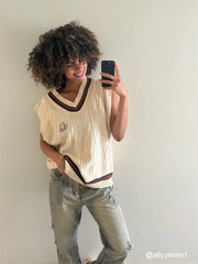 Aelfric Eden Vintage Preppy Style Knit Sweater Vest