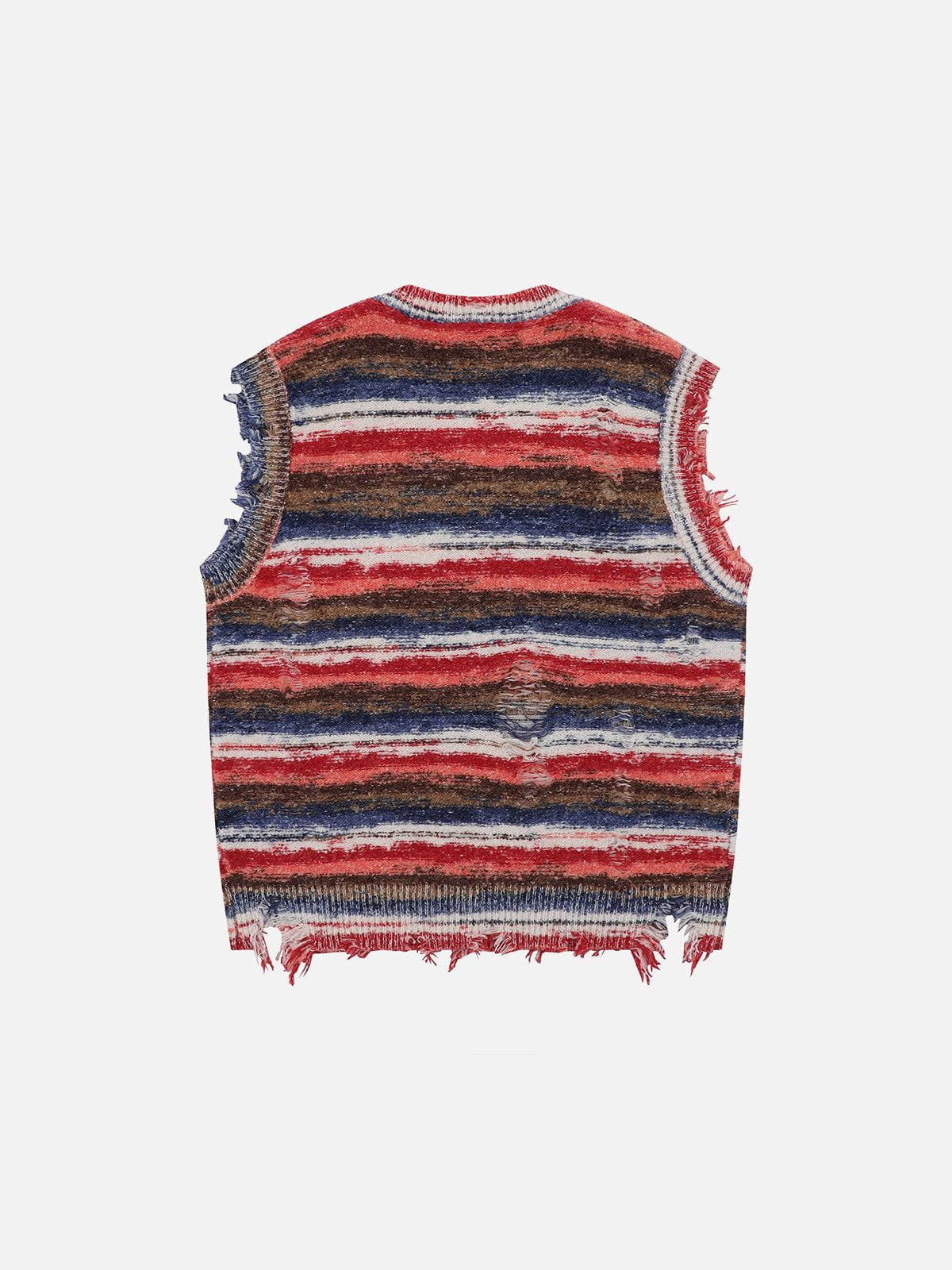 Aelfric Eden Distressed Stripe Sweater Vest