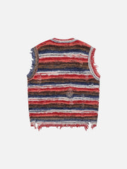 Aelfric Eden Distressed Stripe Sweater Vest