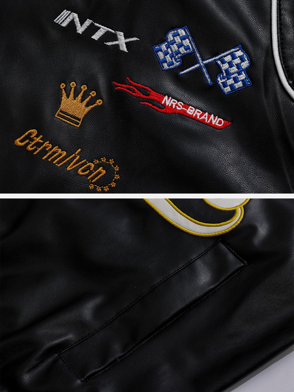 Aelfric Eden Letter-Embroidered Racing Jacket