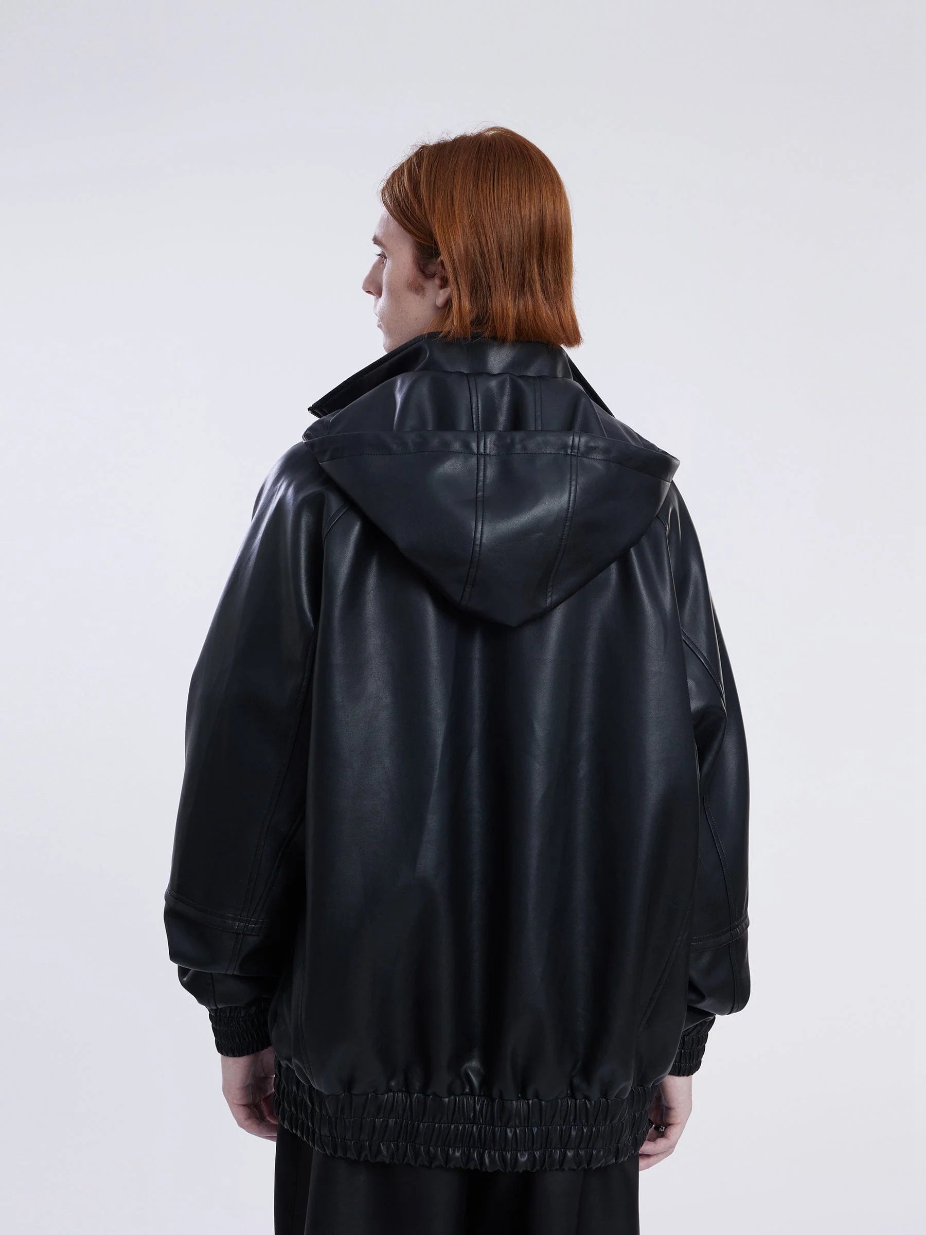 City Of Love Hooded Faux Leather Jacket