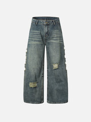 Aelfric Eden Washed Distressed Loose Jeans
