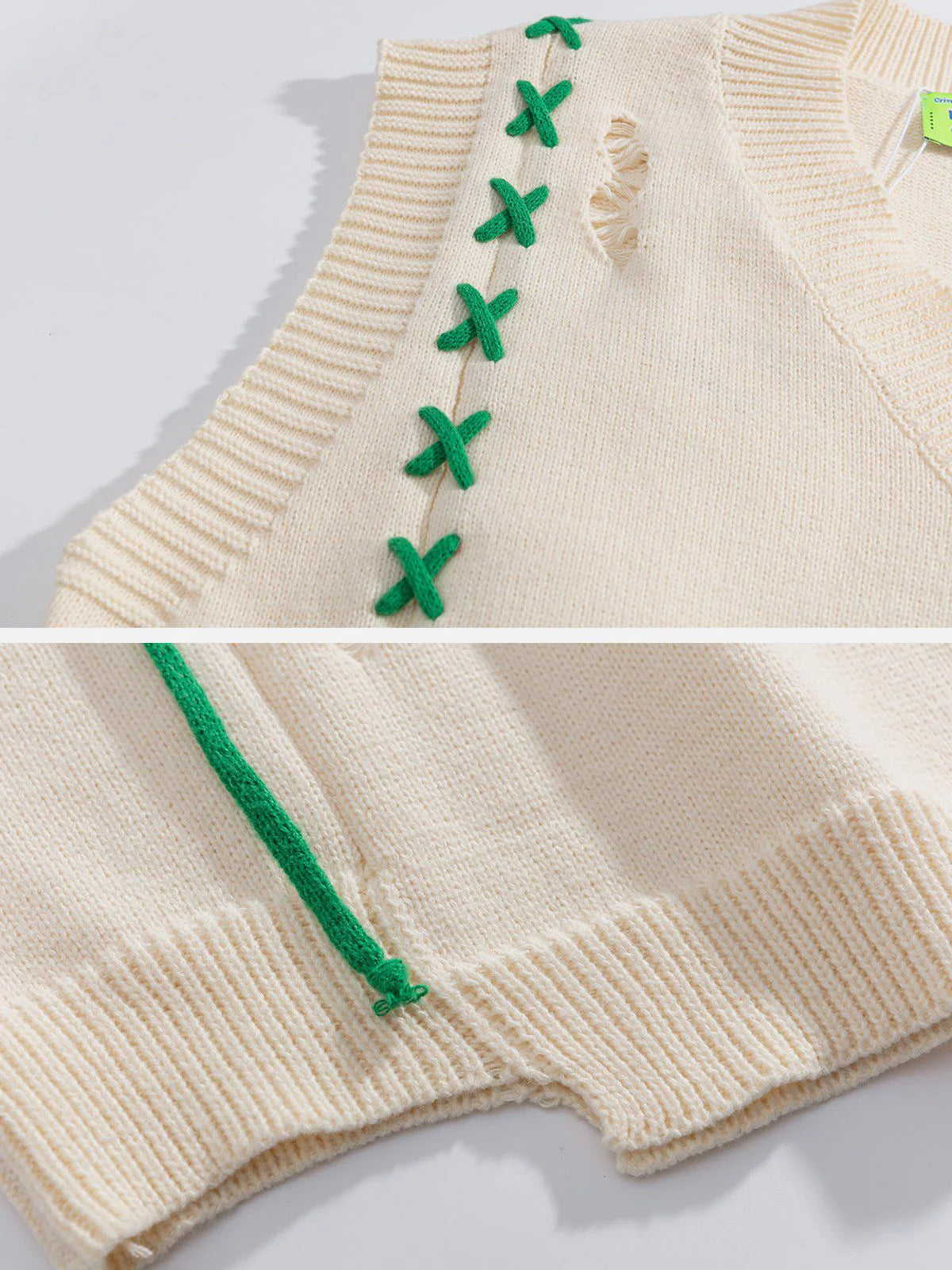 Aelfric Eden Bandage Hole Irregular Hem Sweater Vest