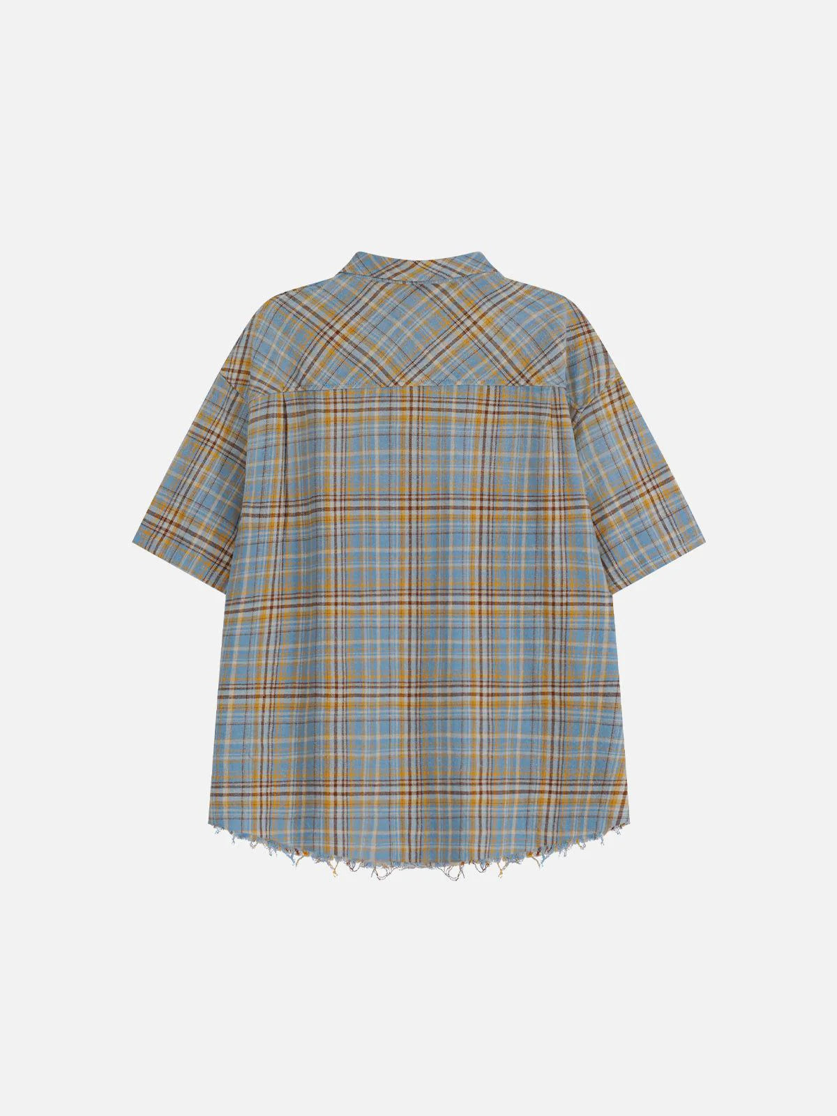 Aelfric Eden Gradient Plaid Pocket Short Sleeve Shirt
