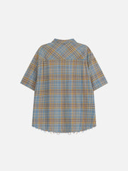 Aelfric Eden Gradient Plaid Pocket Short Sleeve Shirt