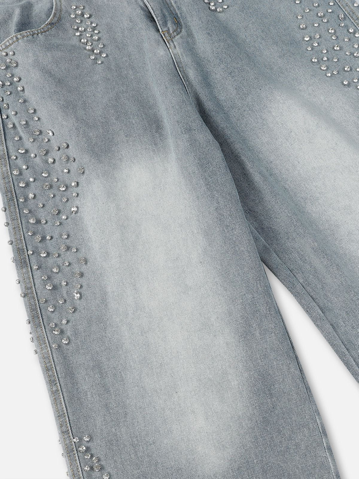 Aelfric Eden Side-Embellished Rhinestone Loose Jeans