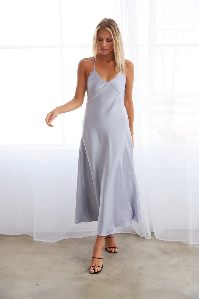 Riviera Satin Midi Dress