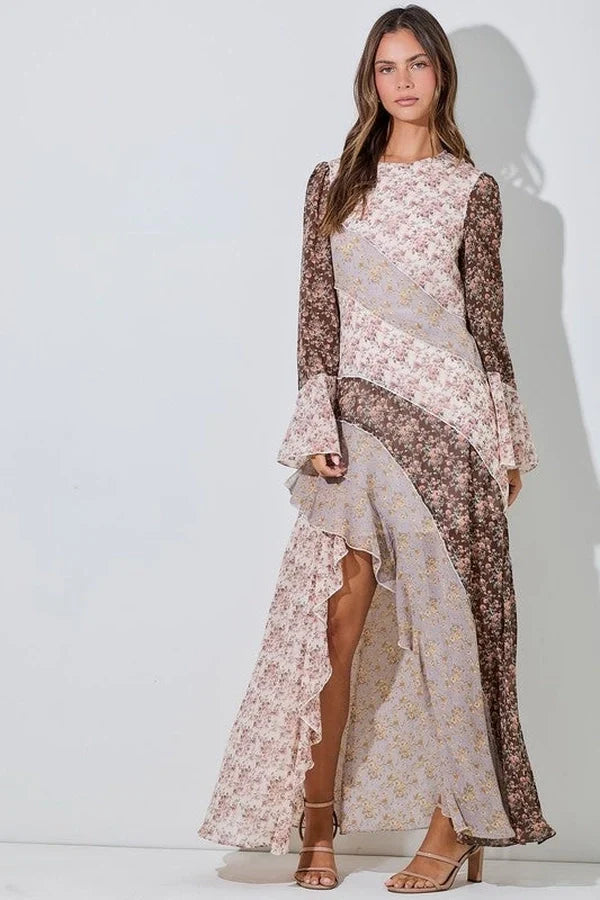 Aurelia Floral Patchwork Maxi Dress