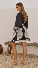 Mariel Long Sleeve Mini Dress - Black