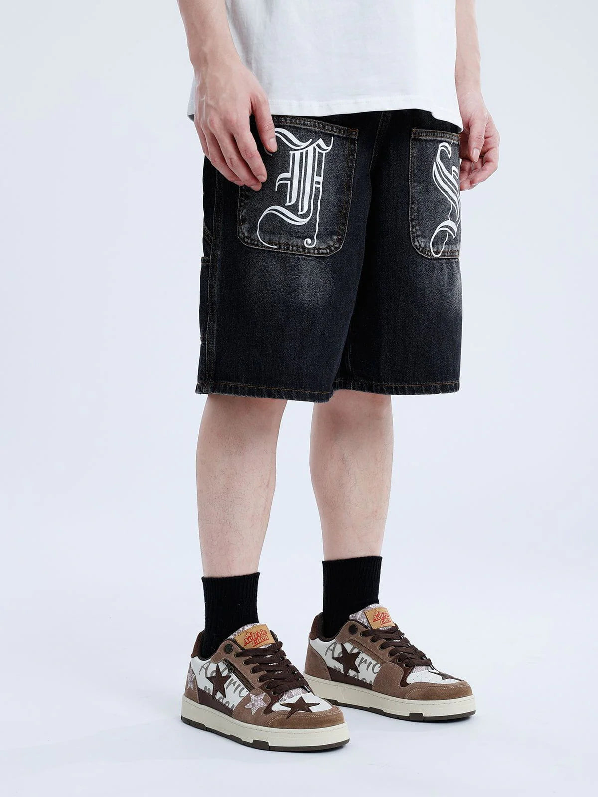 StarryClimb Vintage Star Patchwork Skate Shoes